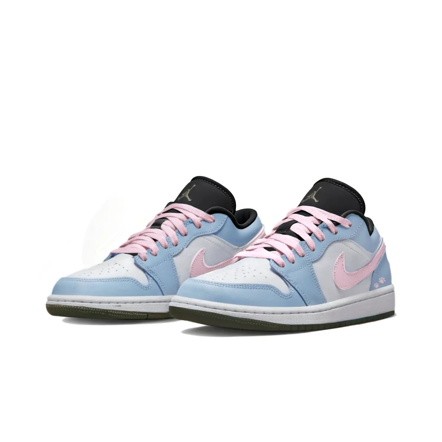 Jordan Air 1 LOW Slip Resistant, Abrasion Resistant, Breathable низкие детские баскетбольные кроссовки Light Blue — фото 3