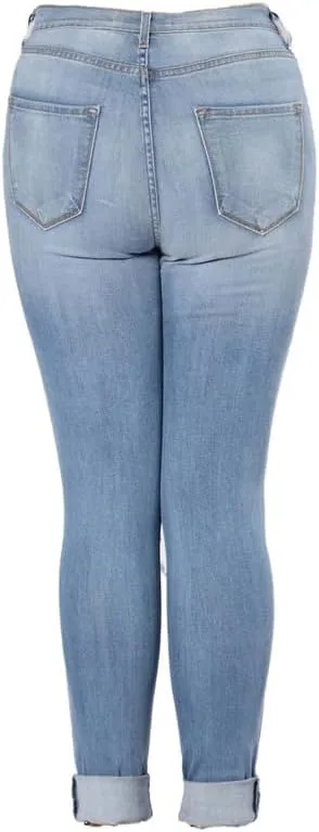 Andongnywell Plus Size рваные джинсы Women Slim Skinny Denim Jean High Waist — фото 4