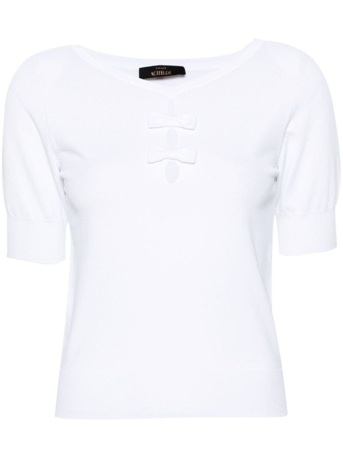 

TWINSET топ в рубчик с бантом, белый