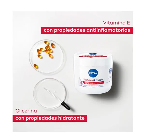 Крем для тела для сухой и очень сухой кожи Glicerina & Vitamina E Nivea, 400 ml — фото 2