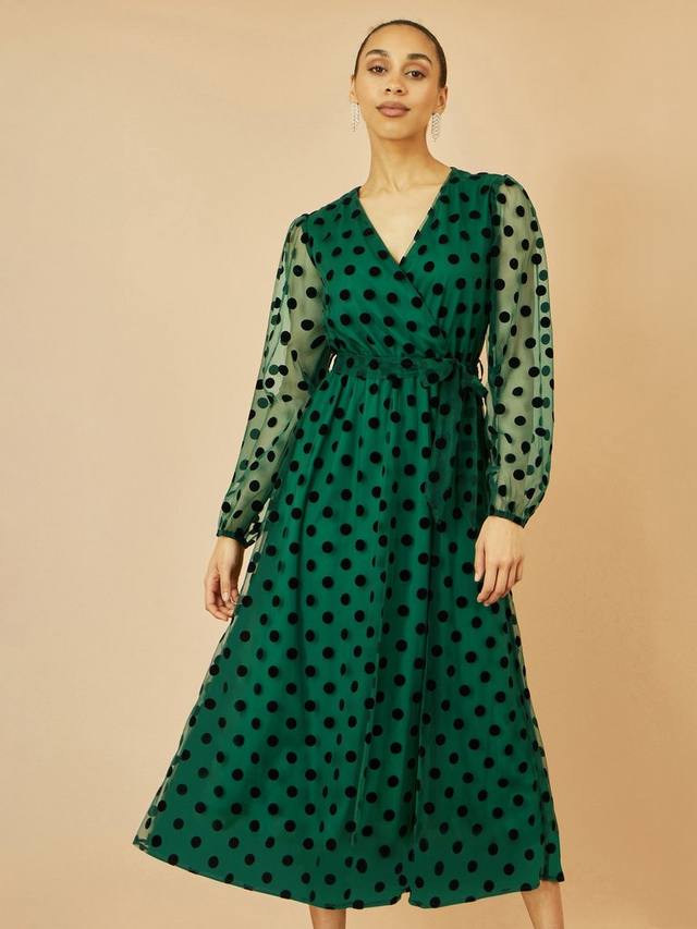 

Платье-миди фасона с клеш футляр с сетчатой отделкой Yumi