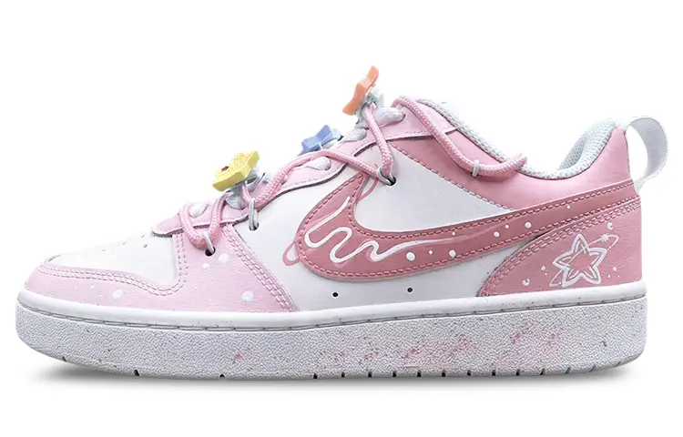 

Кроссовки Nike Court Borough Skateboard Shoes Women's Low-Top White, розовый