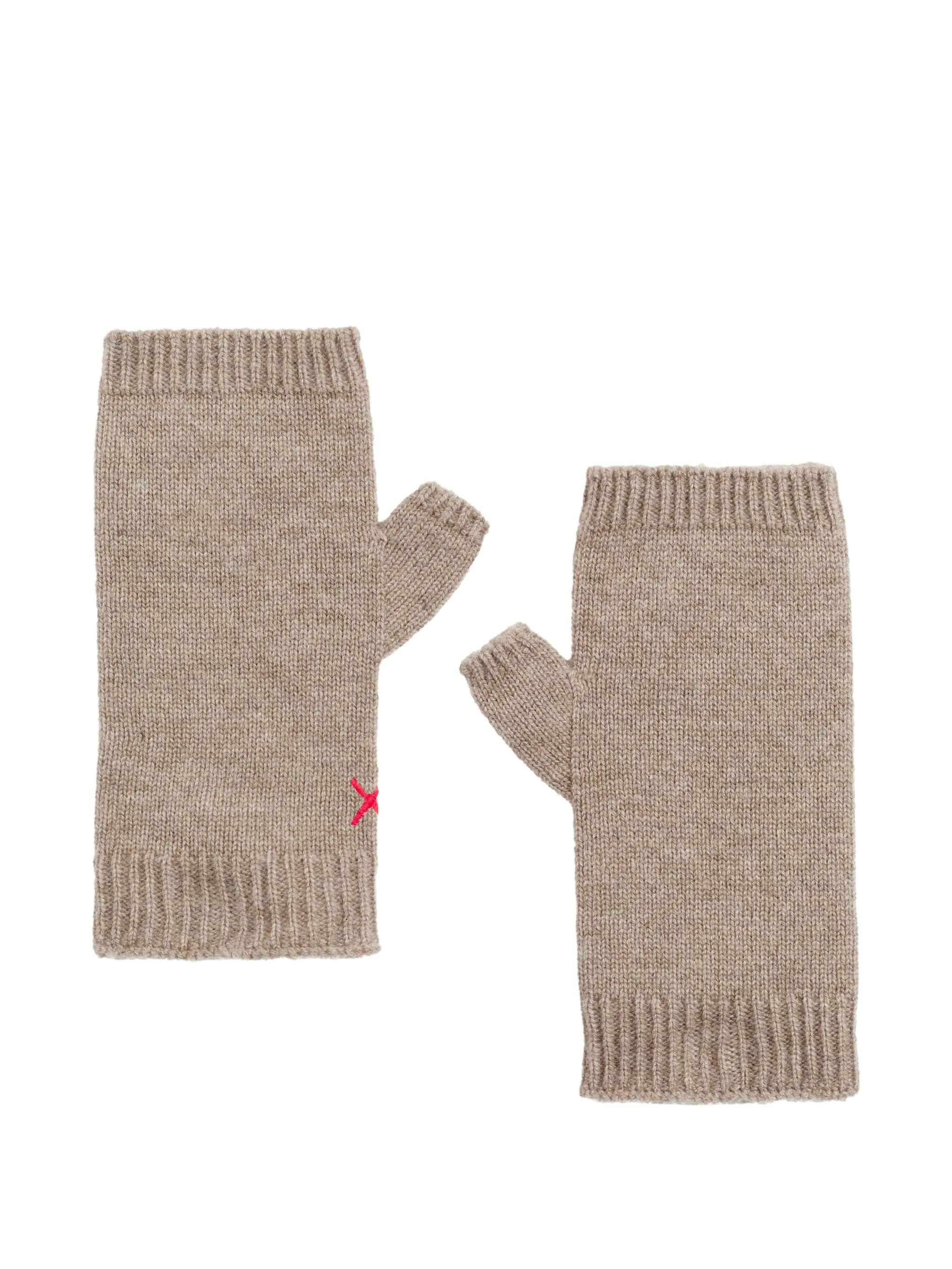 

Перчатки-митенки в рубчик Chinti & Parker, бежевый