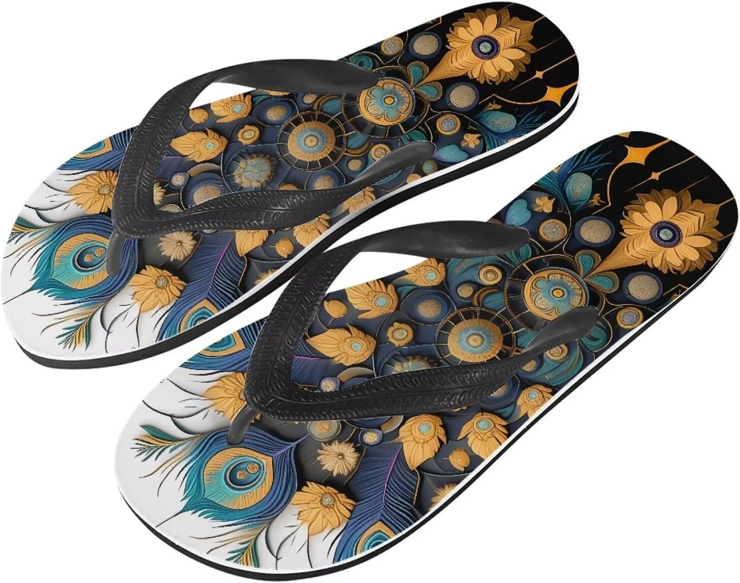 

Женские сандалии Semiouray с черепом, классические мужские шлепанцы с животным и цветочным принтом, мягкая удобная модель для ванной, унисекс, Peacock Feather
