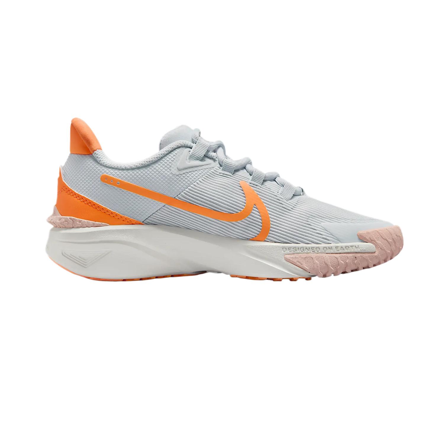 Nike Star Runner 4 устойчивые к истиранию детские беговые кроссовки White Gold/Echo Pink/Mountain White/Cream Peach Red Kids' — фото 2