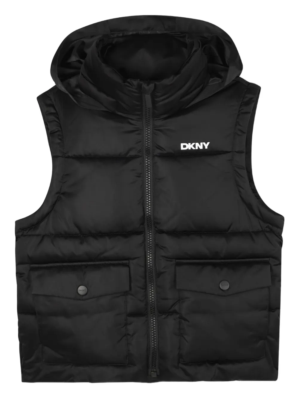 

Стеганый пуховик Dkny Kids, черный