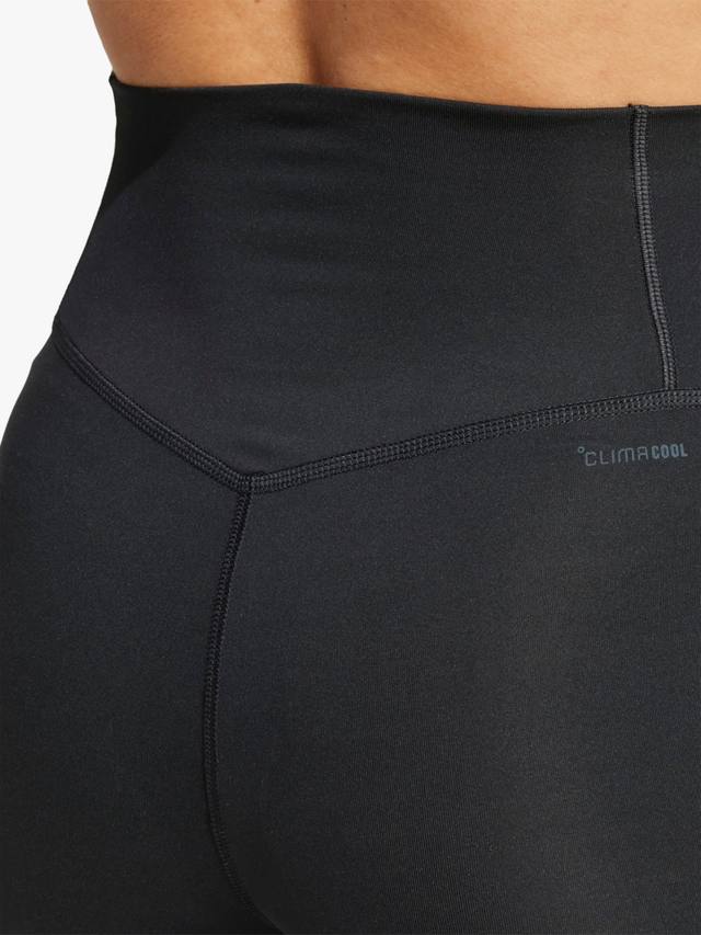Optime Essentials Aeroready леггинсы с расклешенными штанинами и 3 полосками adidas, Black/White — фото 4