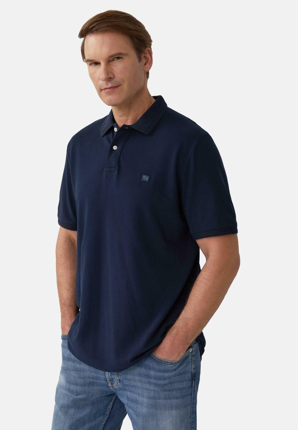 

Рубашка поло MIT KLEINEM LABEL PATCH s.Oliver, темно-синий