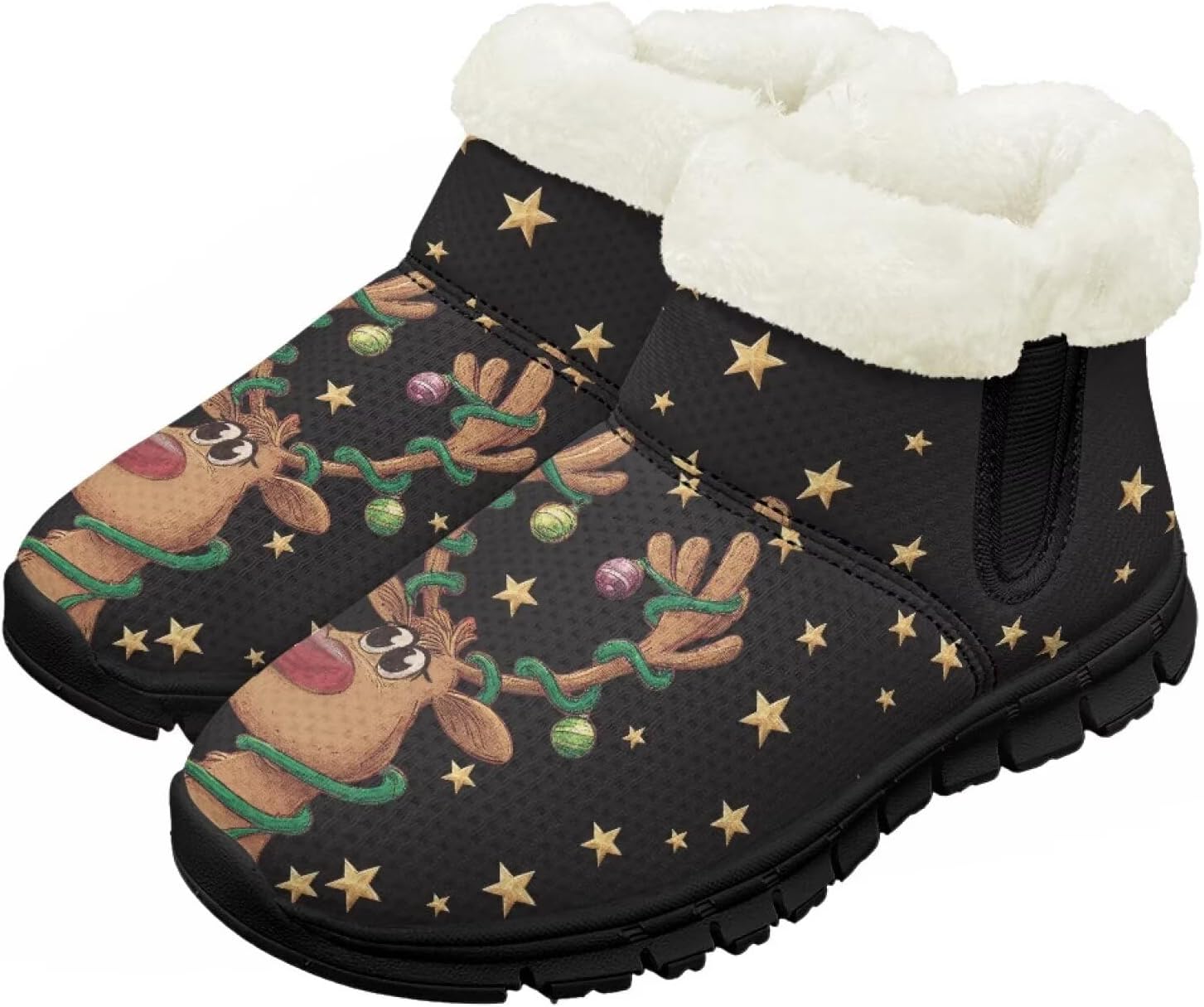 

Мальчики Девочки Зимние теплые ботинки Нескользящие легкие уличные ботинки для ходьбы в холодную погоду Chririnla, Xmas Elk