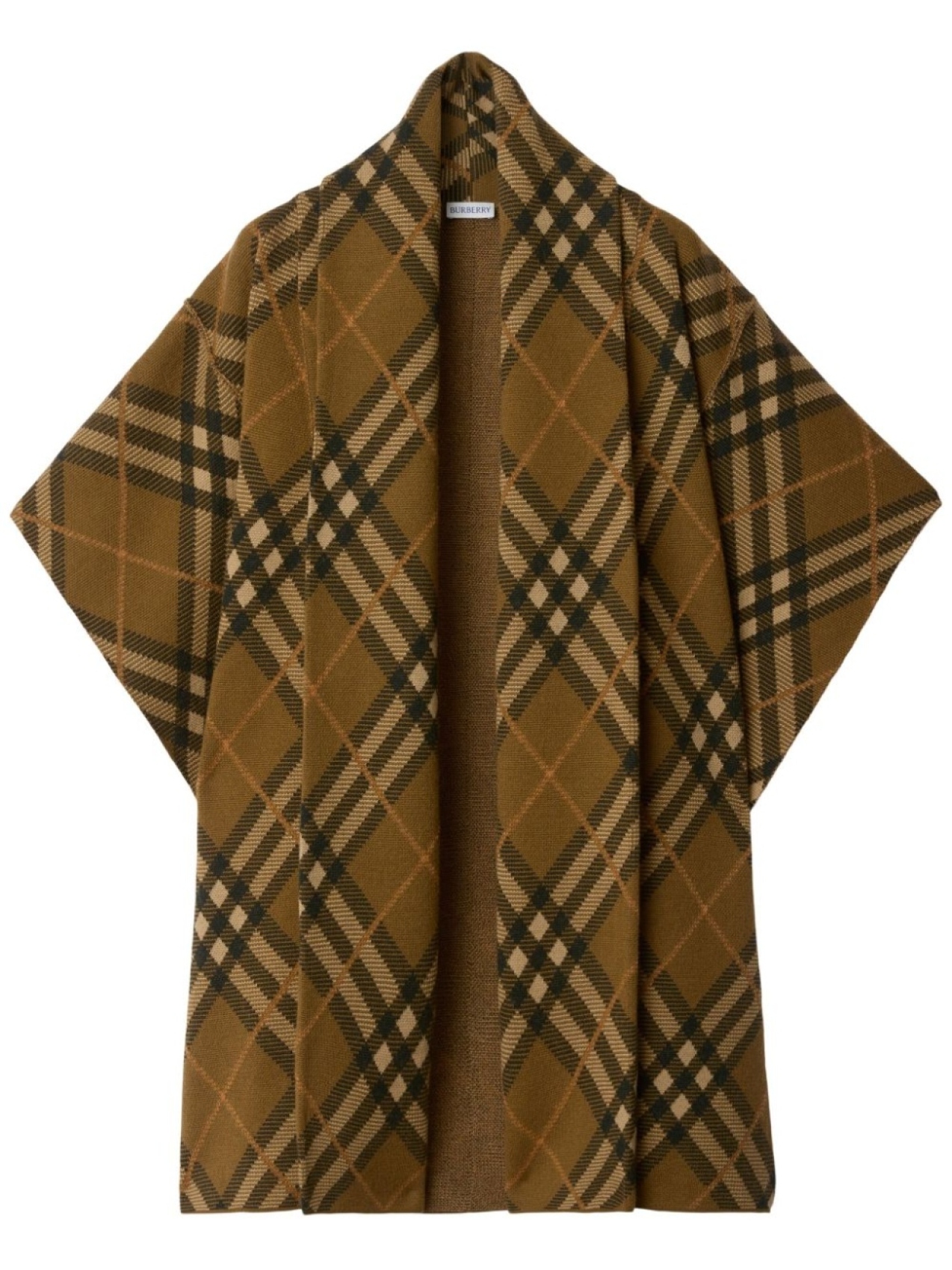 

Burberry кейп в клетку, коричневый