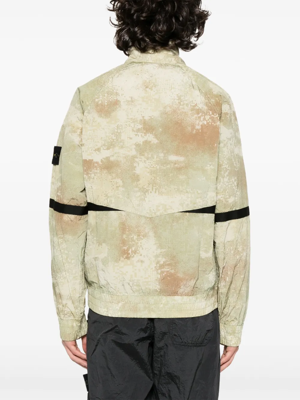Куртка с абстрактным принтом и нашивкой Compass Stone Island, нейтральный — фото 4