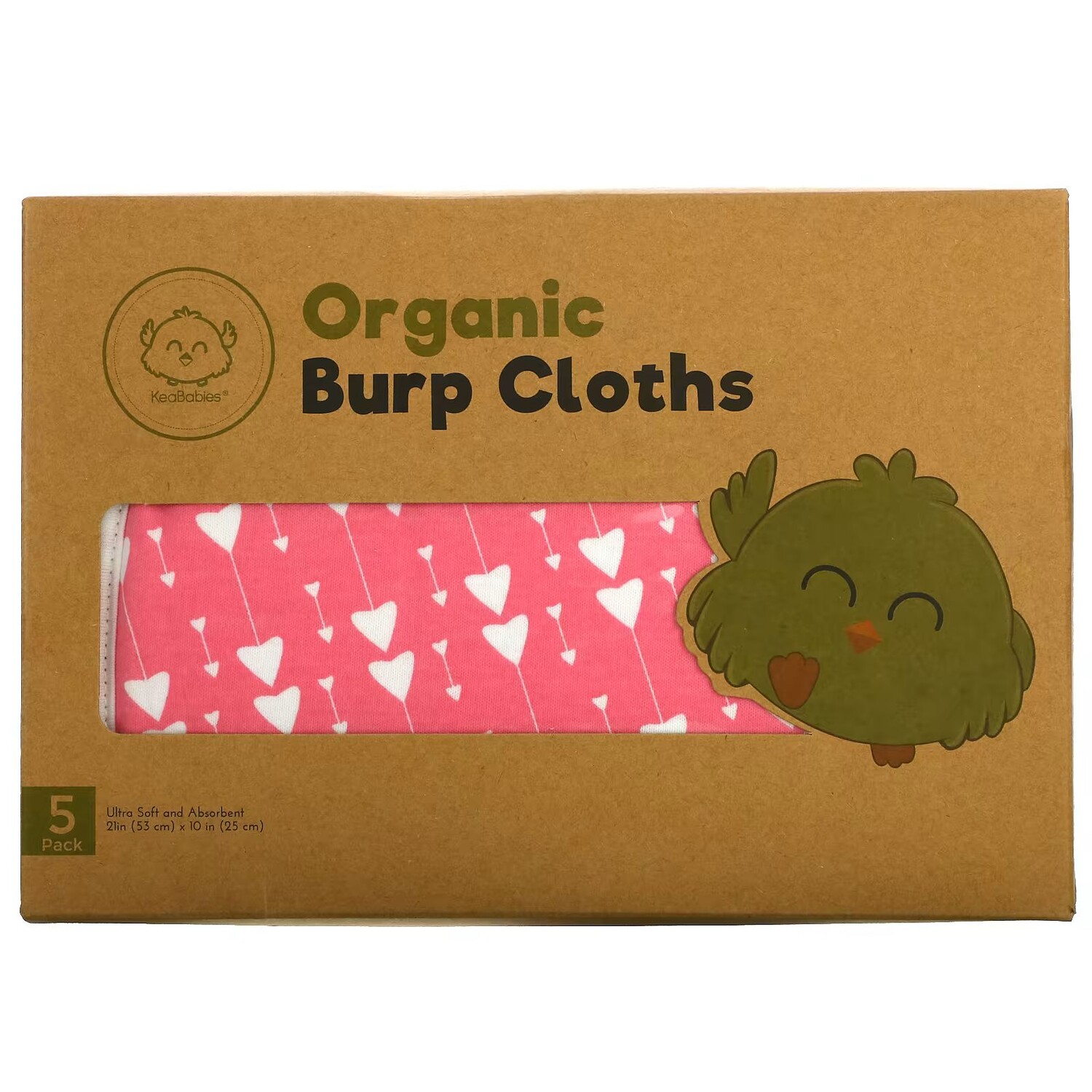 

Органические салфетки от отрыжки, «Розовые мечты», 5 шт. Keababies