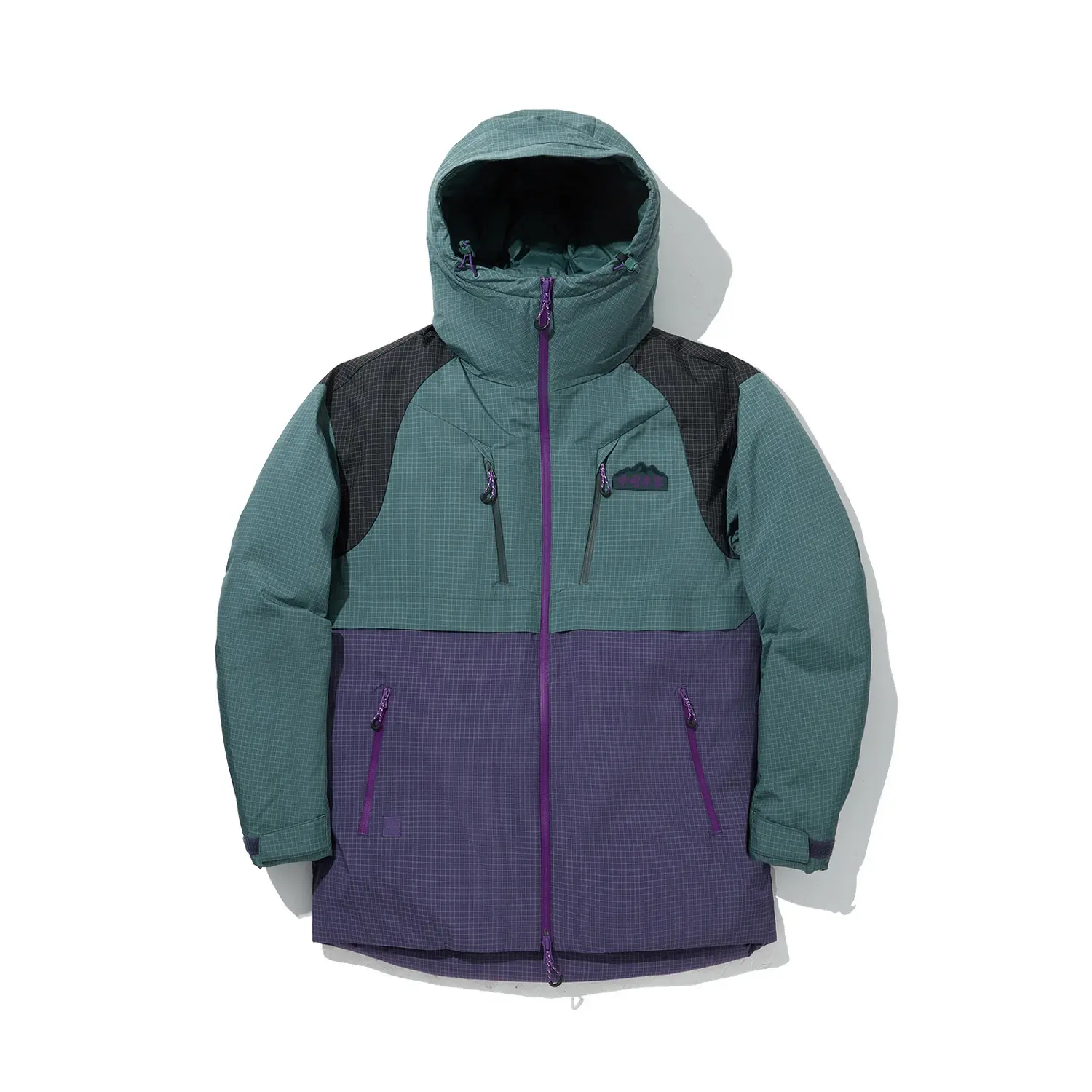 

LiNing Пуховик унисекс облачно-зеленый хризантемно-серый фиолетовый, Cloud Green Chrysanthemum Gray Purple