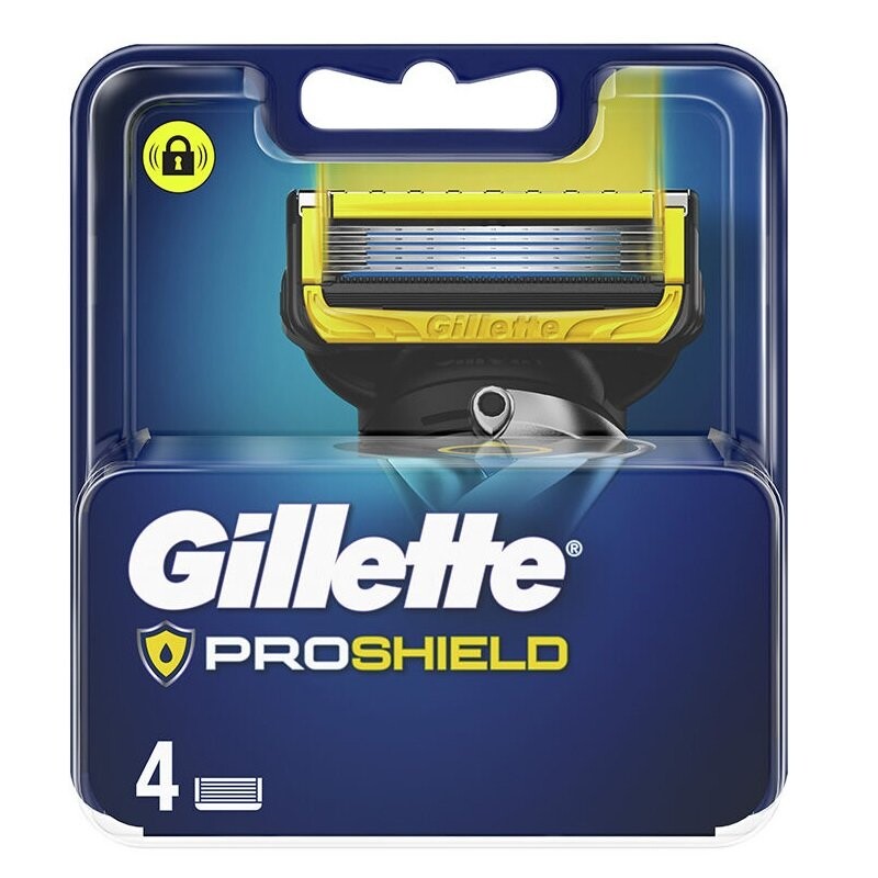 

Gillette, Proshield, сменные лезвия для бритвы, 4 шт