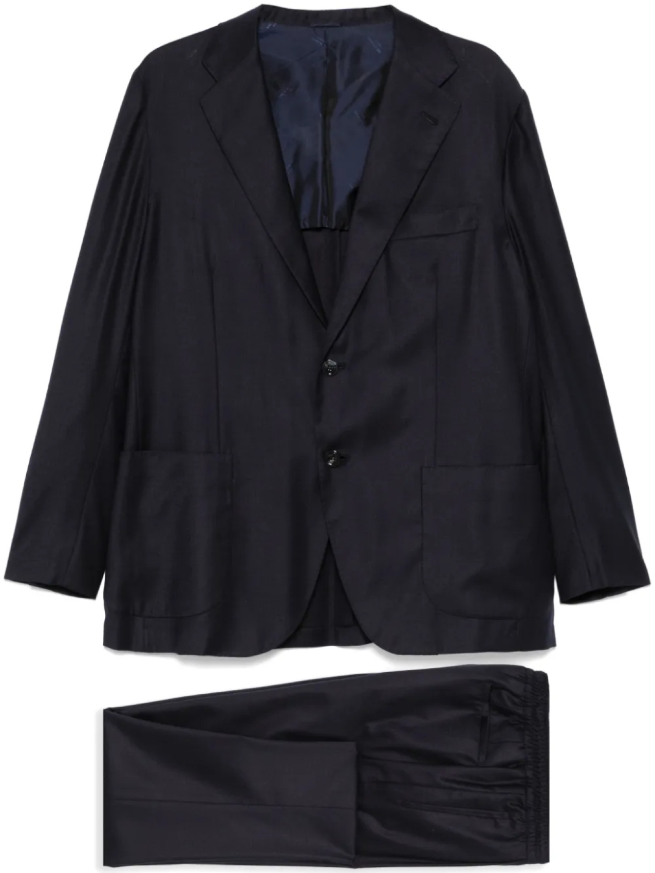 

Kiton костюм с однобортным пиджаком, синий
