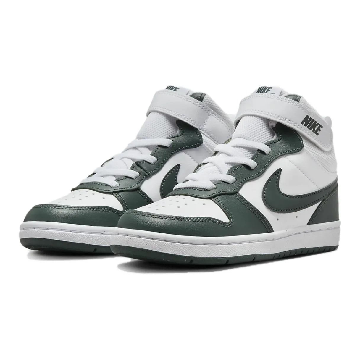 Nike Кроссовки для скейтбординга Court Borough 2 Mid top Kids бело-зеленые — фото 4