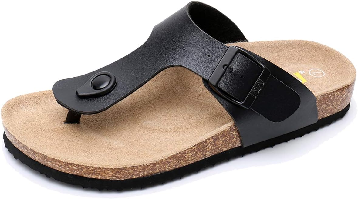 

Мужские сандалии WTW с пробковой стелькой, пляжные шлепанцы с регулируемым металлическим ремешком, повседневный стиль, черный