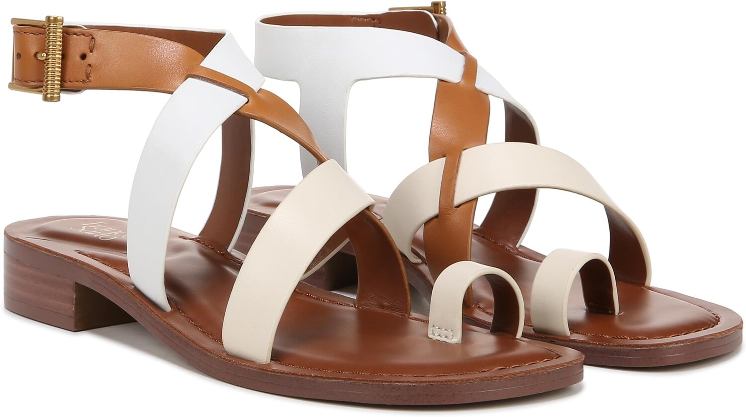 

Туфли Franco Sarto Ina Strappy Sandals, цвет Ivory White/Tan Leather