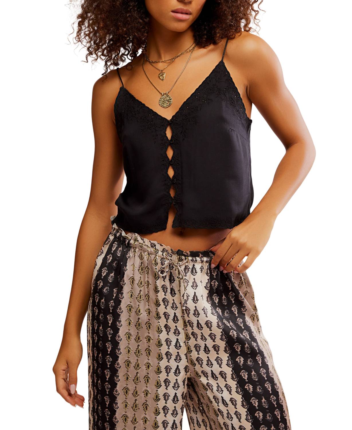 

Топ Pieces Of You с кружевными вставками в черном цвете Free People