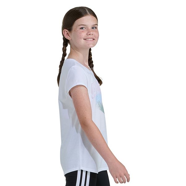 Футболка с каплевидными рукавами для девочек 7-16 Adidas, White — фото 4