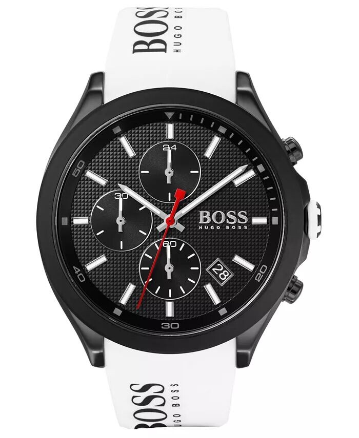 

Мужские часы с хронографом Velocity, белый силиконовый ремешок, 45 мм Hugo Boss