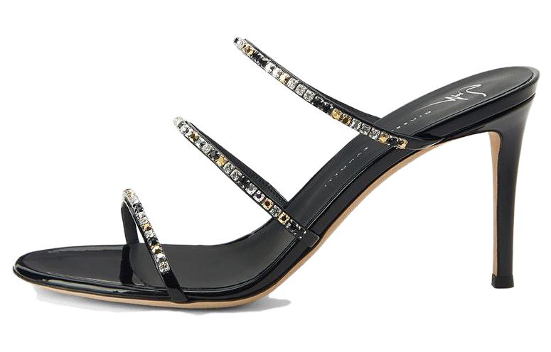 85 мм Темные Красочные Сандалии Женские Giuseppe Zanotti, Черный