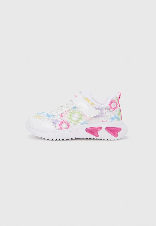 Светящиеся кроссовки для девочек-ассистенток Geox, White/Multi-Coloured