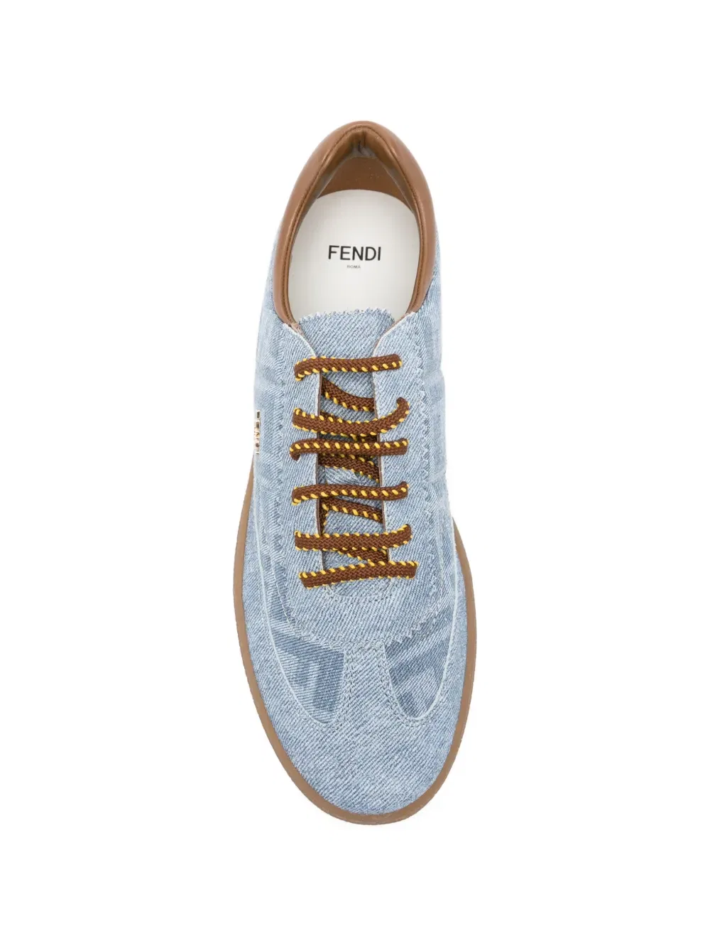 Кроссовки на шнуровке Fendi Kids, синий — фото 3
