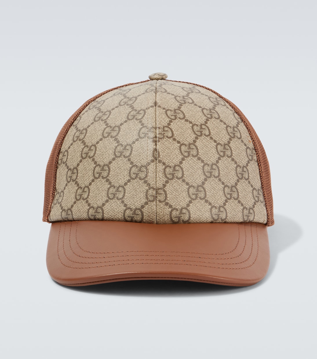 

GG Canvas бейсболка с кожаными деталями Gucci, Beige / Ebony + Dk Sundi