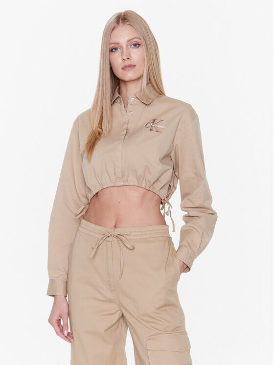 

Укороченная рубашка Calvin Klein, бежевый