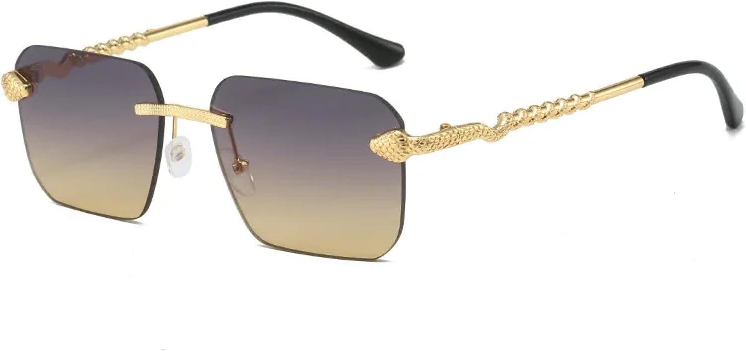 

Роскошные дизайнерские солнцезащитные очки для женщин, популярные безободковые солнцезащитные очки с зеркальными линзами, трендовые градиентные цвета для активного отдыха на природе TVTBBVV, Goldtea