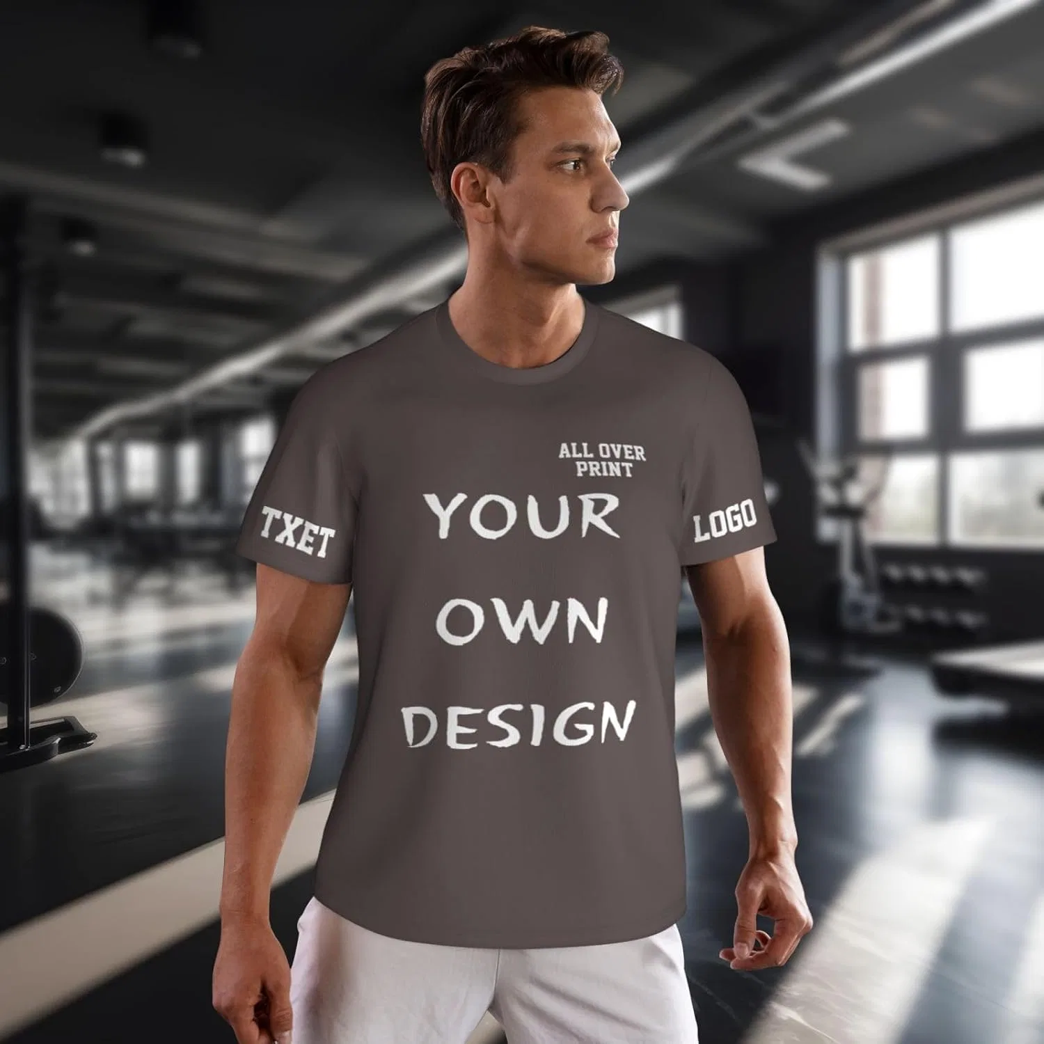 Футболка с принтом, Polyester, Coffee — фото 3