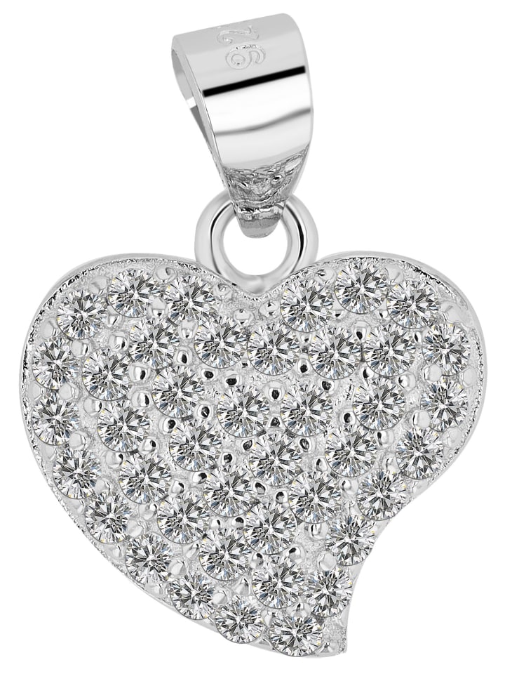 

Adeliás Женский кулон - Сердце. Кулон в форме сердца из серебра 925 пробы с кубическим цирконием в серебряной оправе