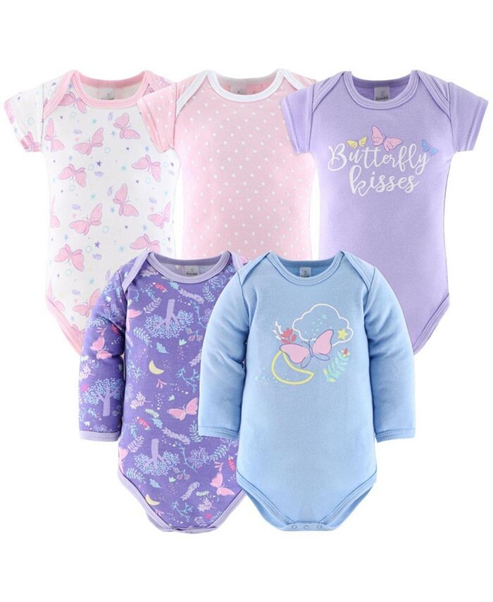 Подарочный набор Layette для новорожденных девочек, фиолетово-розовая бабочка, 30 основных предметов, The Peanutshell, фиолетовый — фото 3