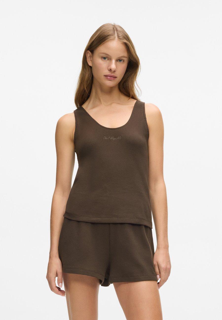 

Пижамный топ KARL LAGERFELD LOUNGEWEAR WAFFLE , Black Coffee/Dark Brown