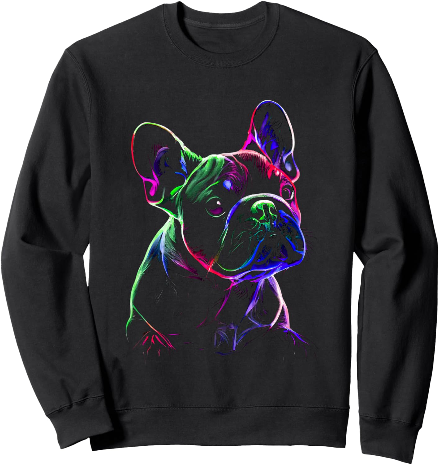 

Яркая толстовка с изображением французского бульдога Colorful French Bulldog Illustration Pet Lovers, черный