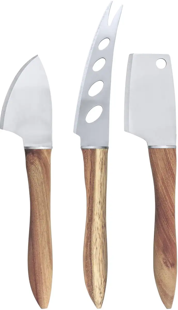 

Ножи для сыра SWISSMAR "Набор: 3 шт.", (набор, 3 шт.), нож для сыра, нож для сыра пармезан, нержавеющая сталь, дерево акации Общая длина 23 см., коричневый/серебристый