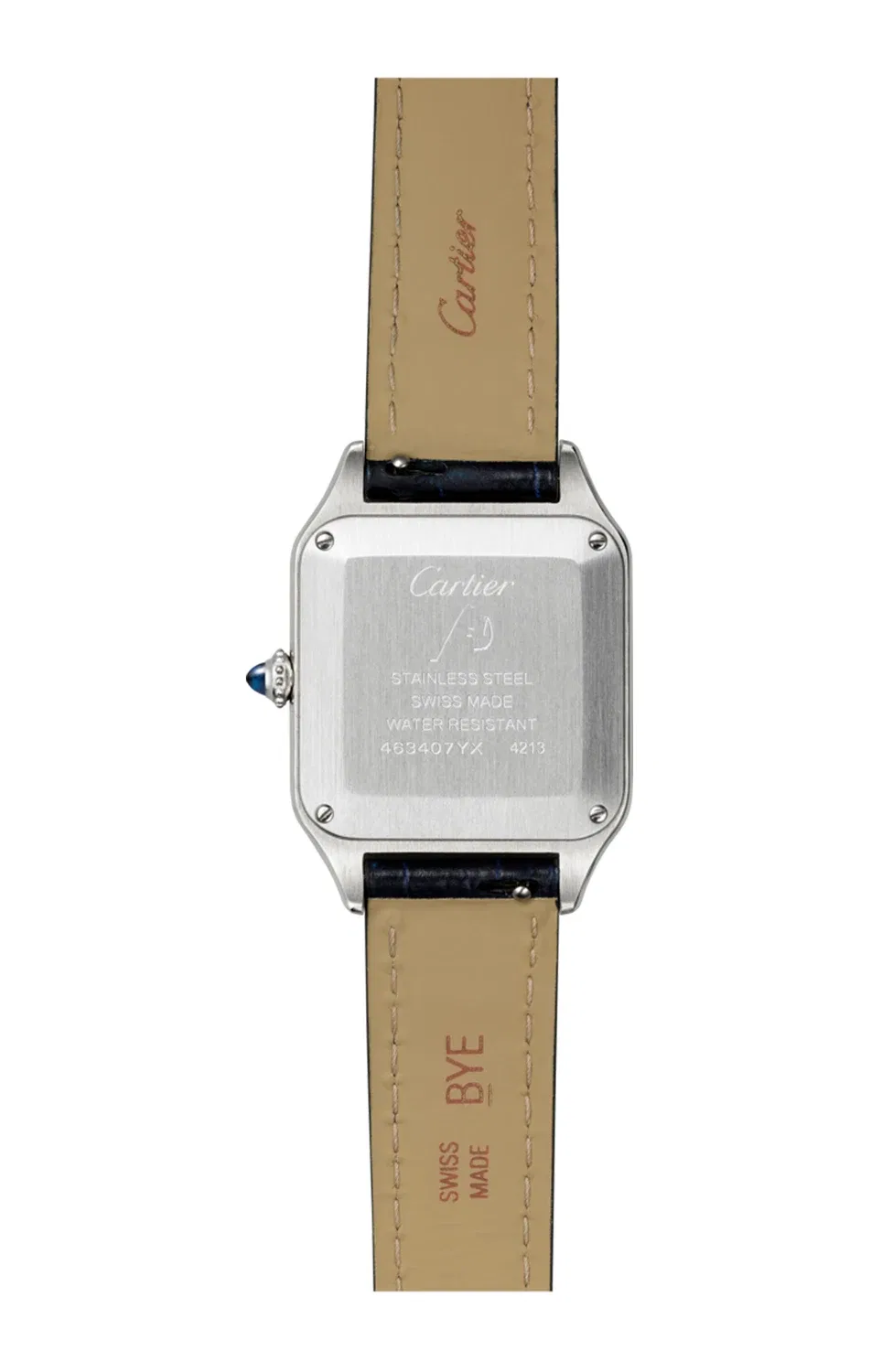 SANTOS DUMONT МОДЕЛЬ МАЛЕНЬКАЯ, СТАЛЬ, КОЖА АЛЛИГАТОРА - WSSA0023 - WSSA0023 CARTIER, черный — фото 2