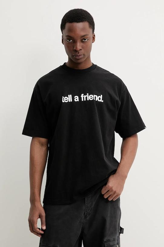 

Хлопковая футболка Vans, черный