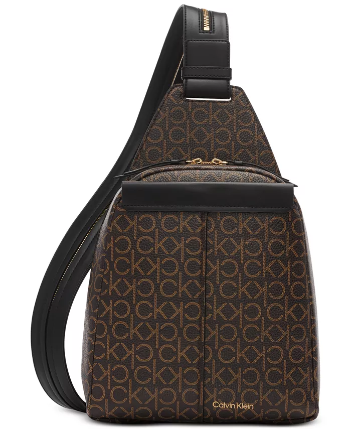 

Millie Signature Convertible Sling Backpack — рюкзак-слинг Millie Signature Convertible Calvin Klein, коричневый