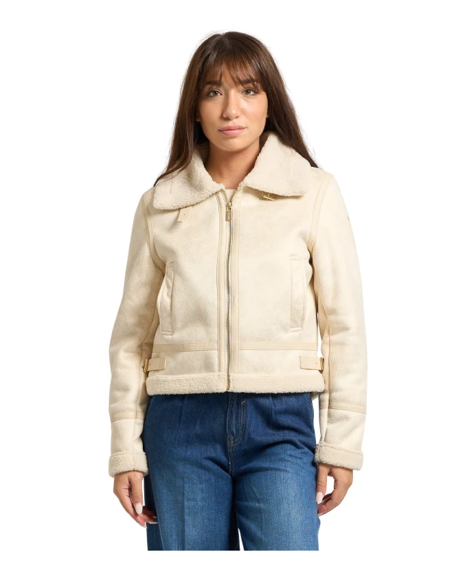 

Куртка-«Мишка» цвета слоновой кости с искусственным мехом Yes Zee, бежевый