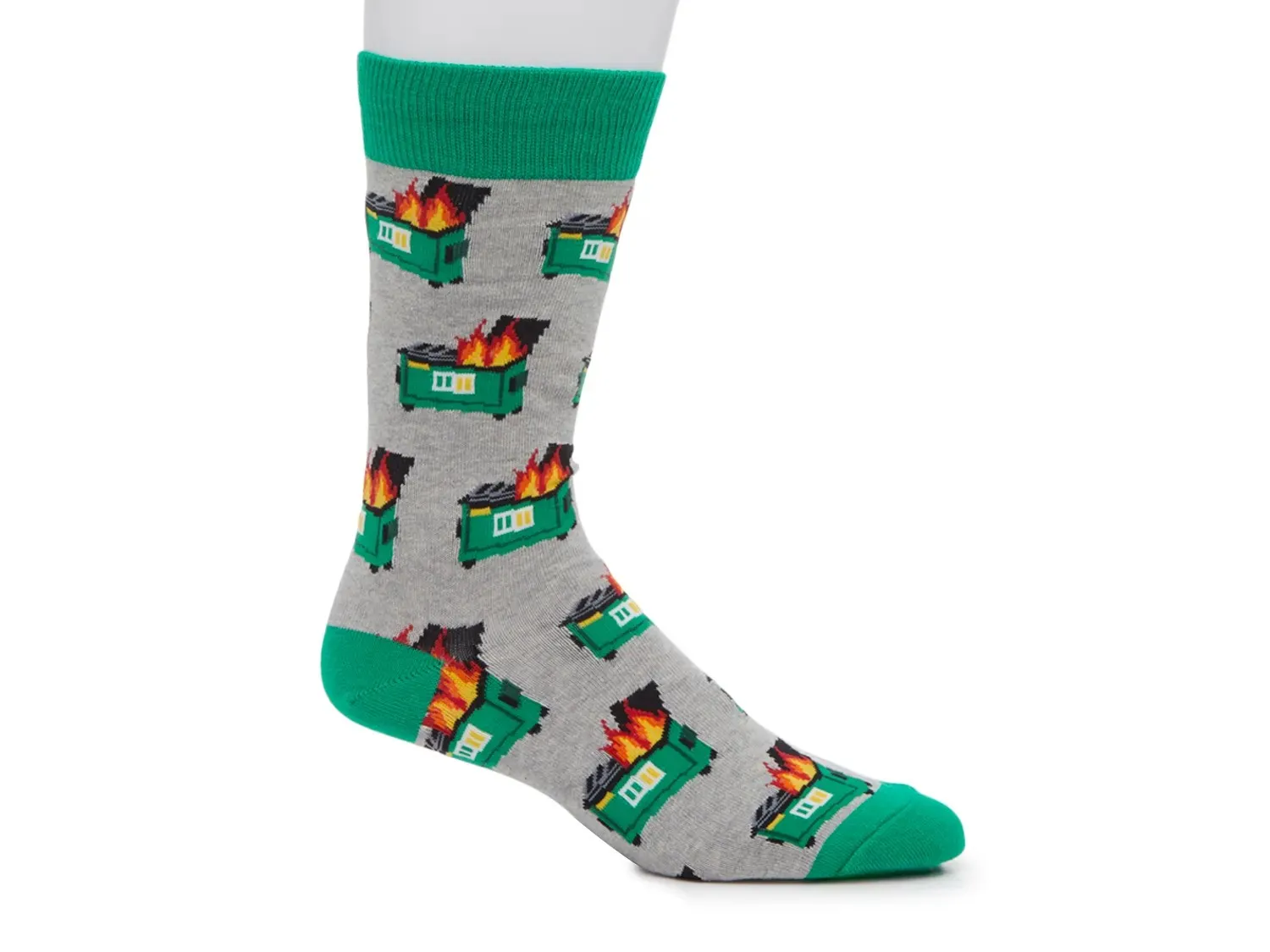 

Носки мужские Socksmith Dumpster Fire Crew, серые/зеленые