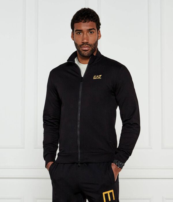 

Толстовка Ea7 Regular Fit на молнии, черный / золотой