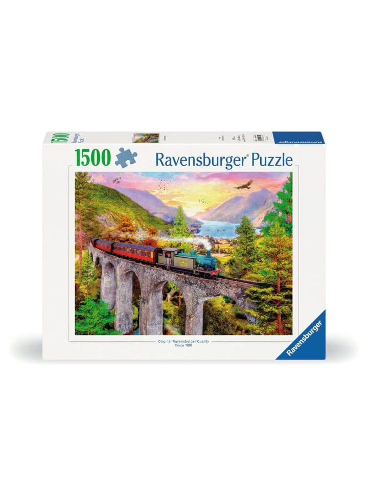 

Пазл Ravensburger, 1500 деталей. Путешествие на поезде осенью в красочном стиле