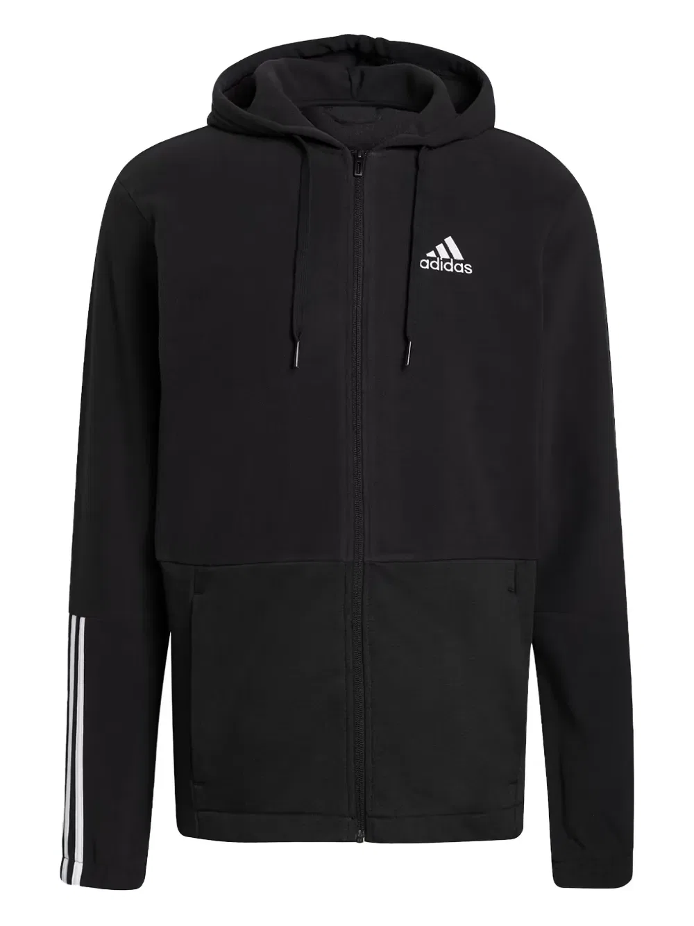 Толстовка Essentials с большим логотипом и застежкой-молнией Adidas, черный
