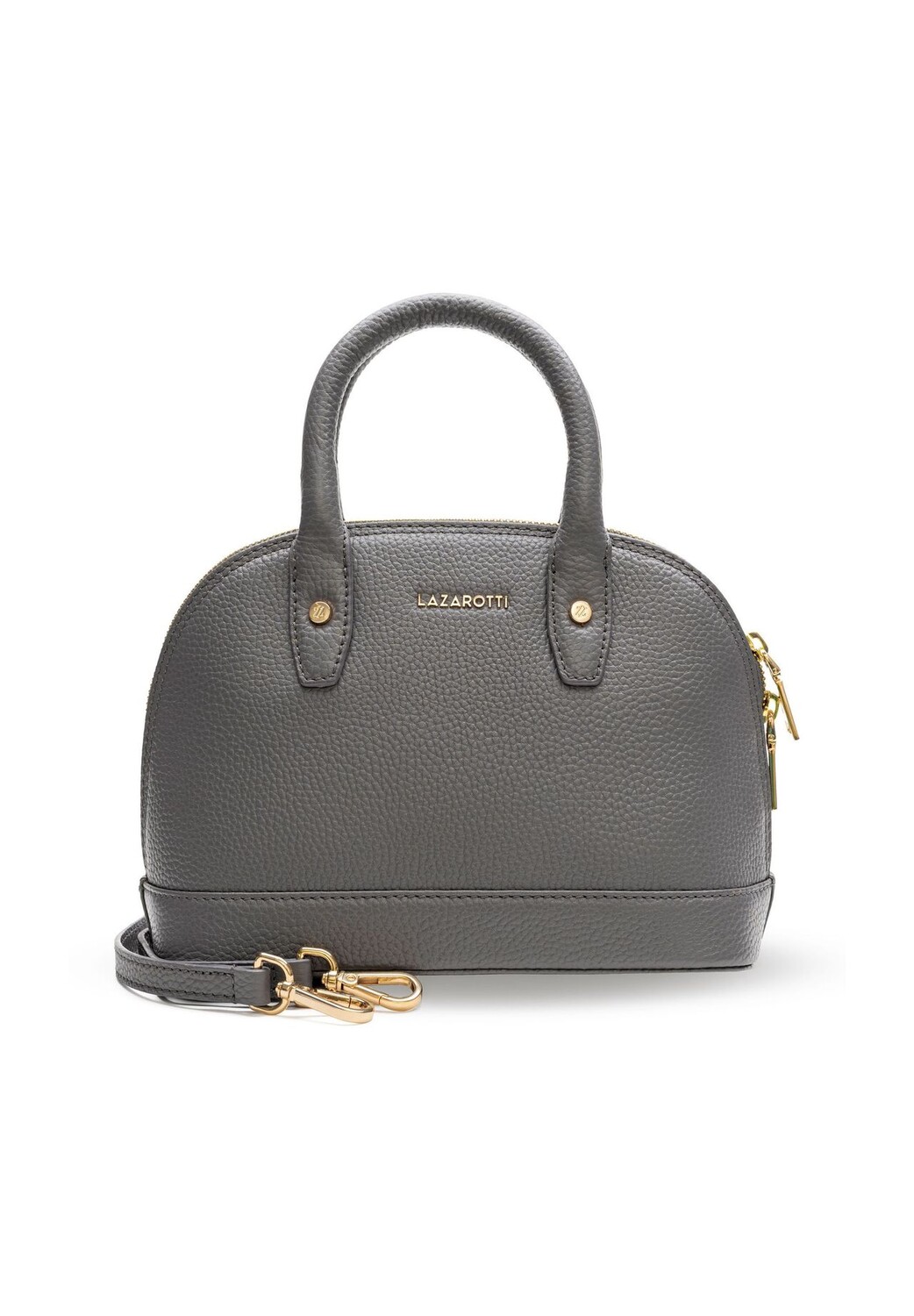 

Сумочка Bologna Leather кожаная 24 см LAZAROTTI, серый