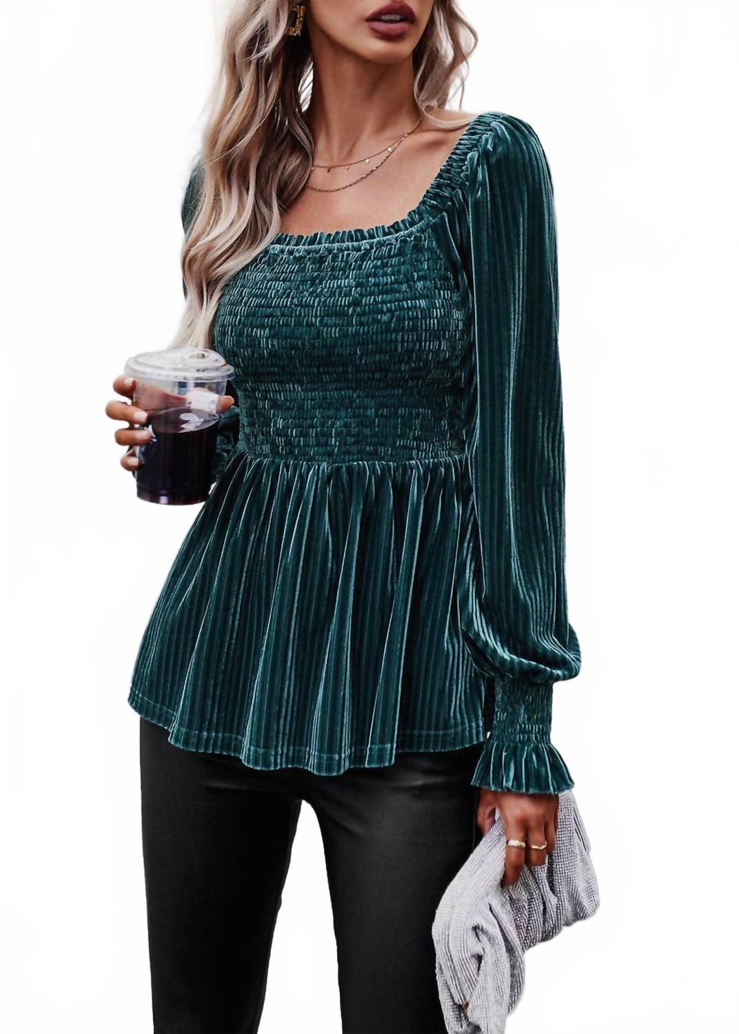 

Мой таинственный бархатный топ цвета «бирюза» Epretty, Teal