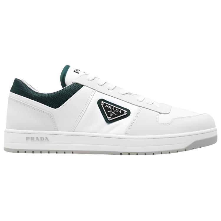 PRADA Кроссовки для скейтбординга Downtown Leather Low top мужские серо-белые — фото 3
