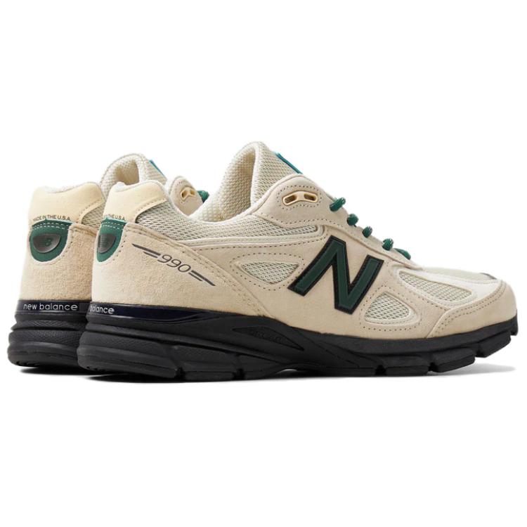 New Balance 990v4 MiUSA Teddy Santis Macadamia Nut Белый Зеленый — фото 3
