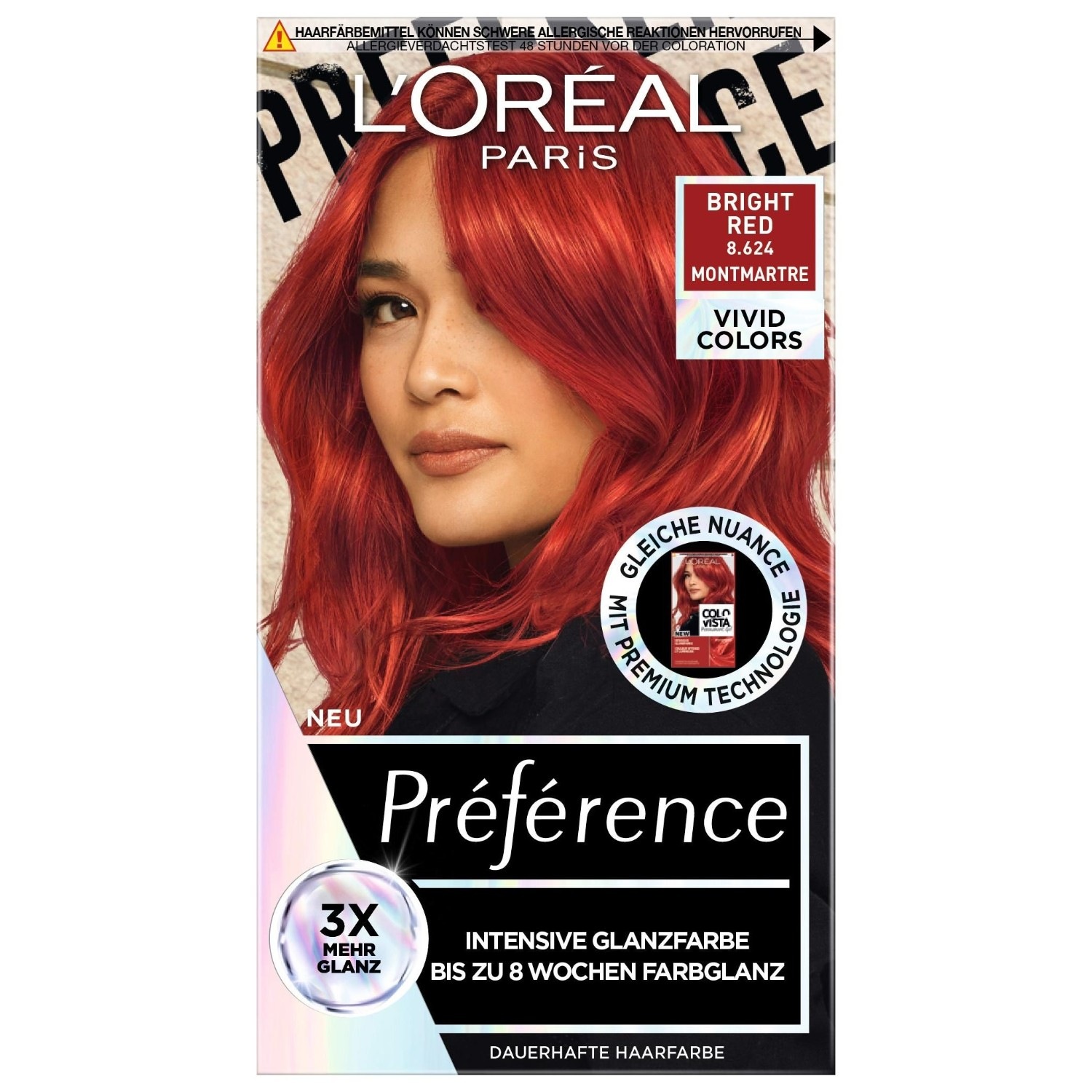 Краска для волос preference vivid colors Loreal Paris, nr. 8.624 - bright red, количество 1 шт. — фото 2